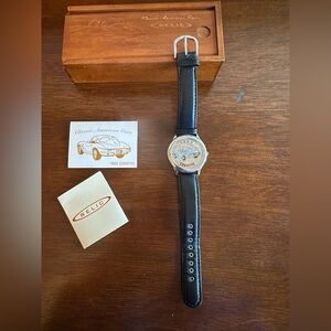 Vintage 1963 Corvette Split Window Coupe Wristwatch by Relic Fossil wood case